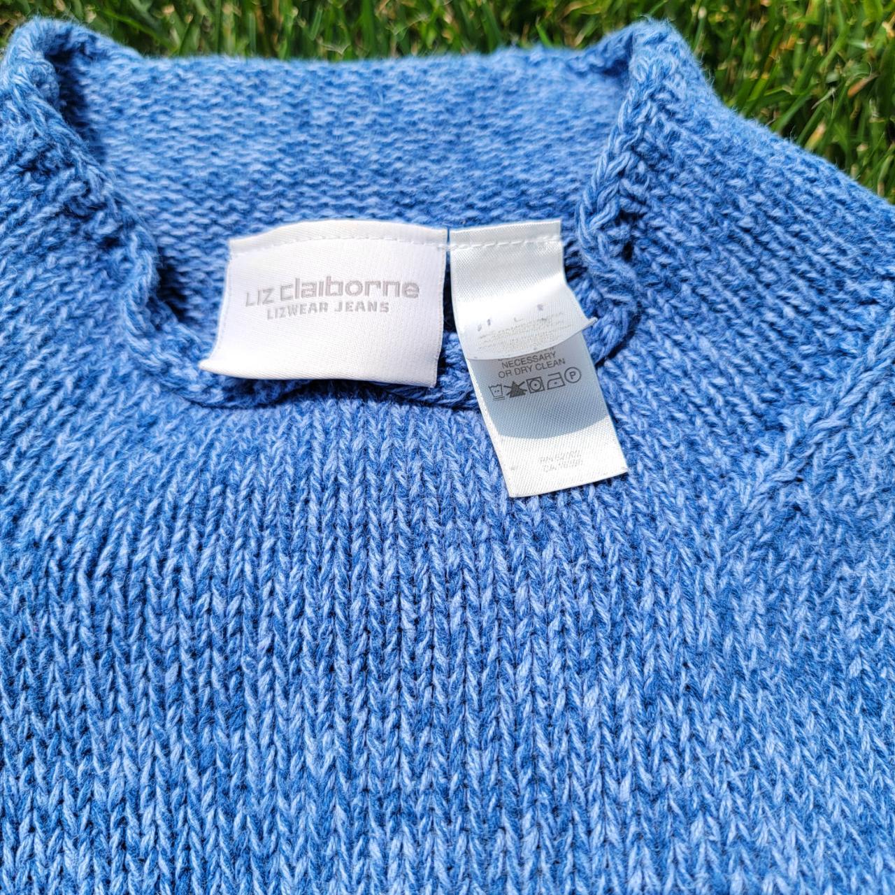 Liz Claiborne Blue Knit Turtleneck Sweater Vest Depop