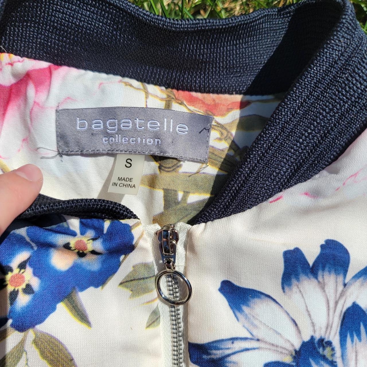 bagetelle collection floral cream bomber jacket... - Depop