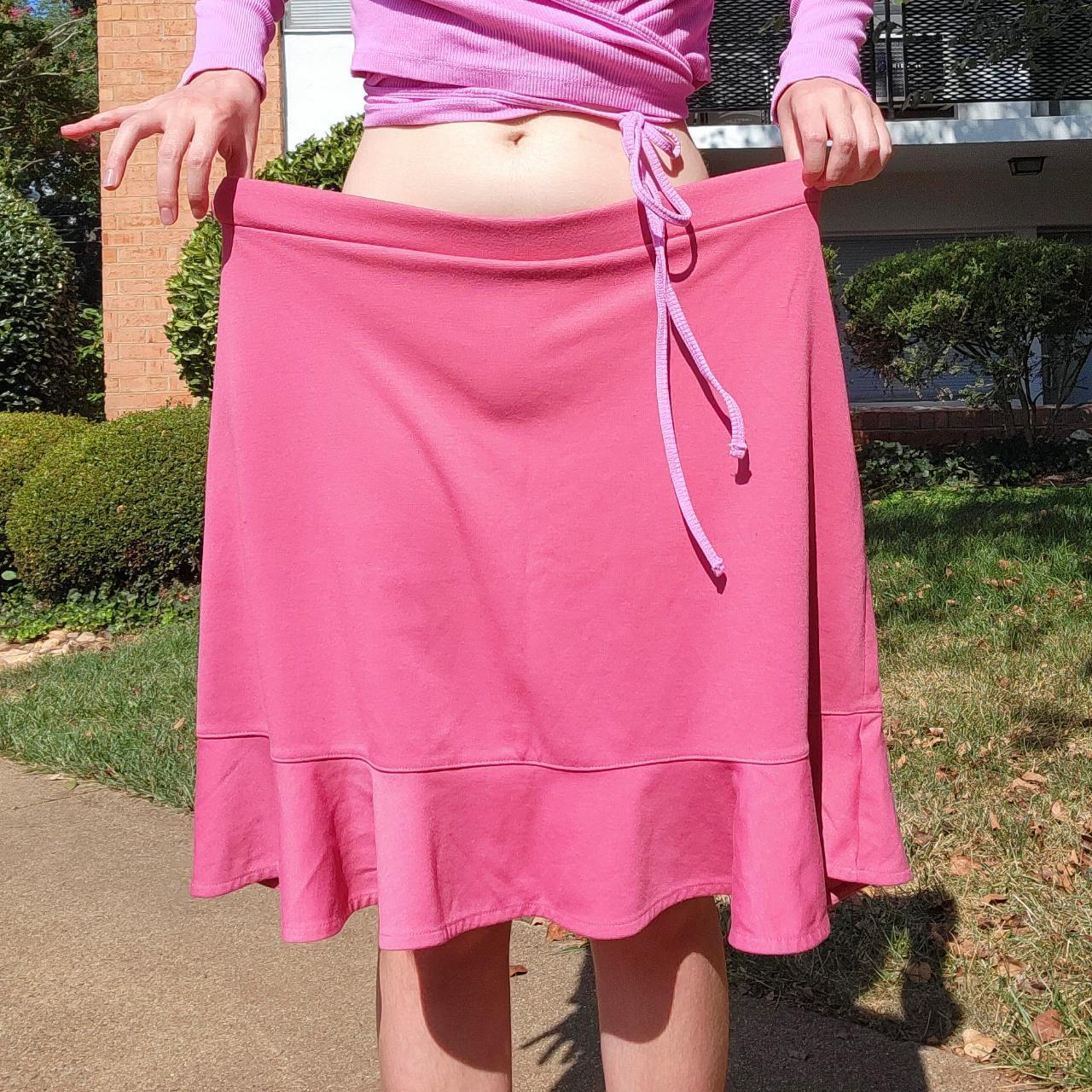 GAP pink skater skirt with ruffle hem tag says... Depop