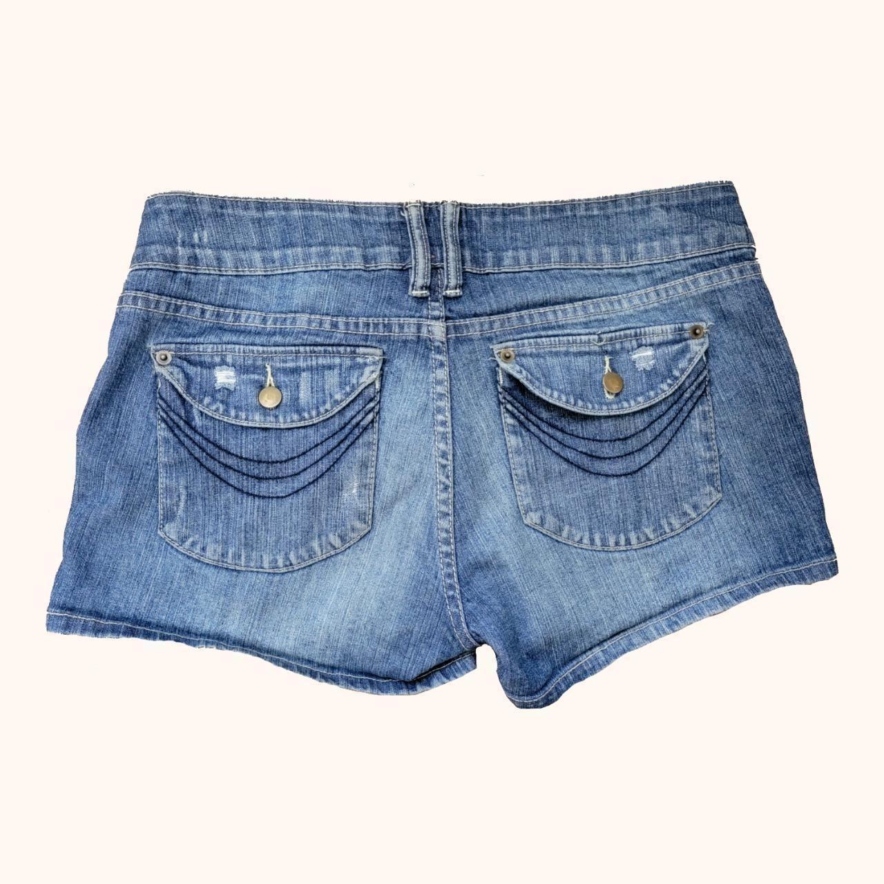 low rise y2k distressed micro jorts 