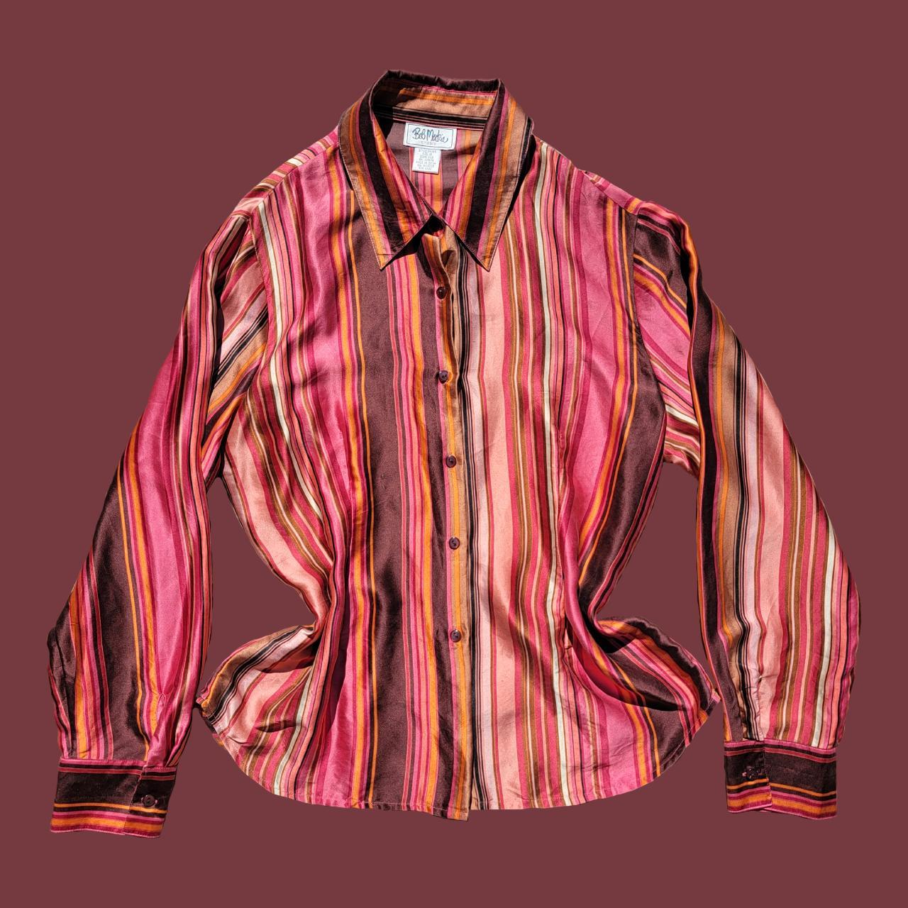 ⋆。 Bob Mackie Studio vintage 70s multicolor silk... - Depop