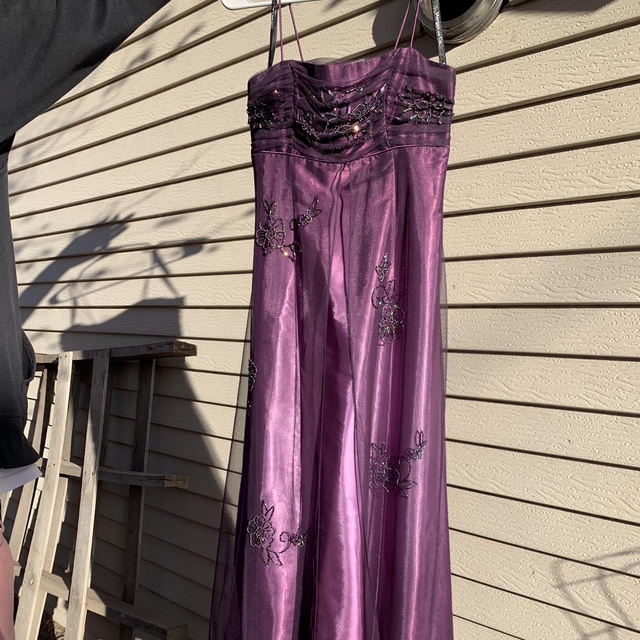 Preloved Purple Goth Fairy Y2K Formal Beaded... - Depop