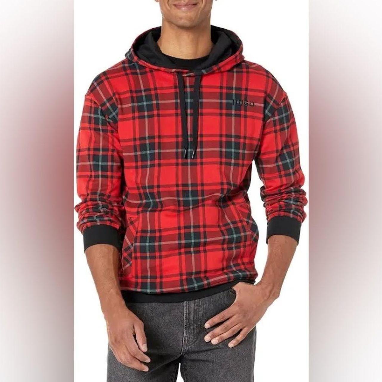 Plaid sweatshirt with hood best sale