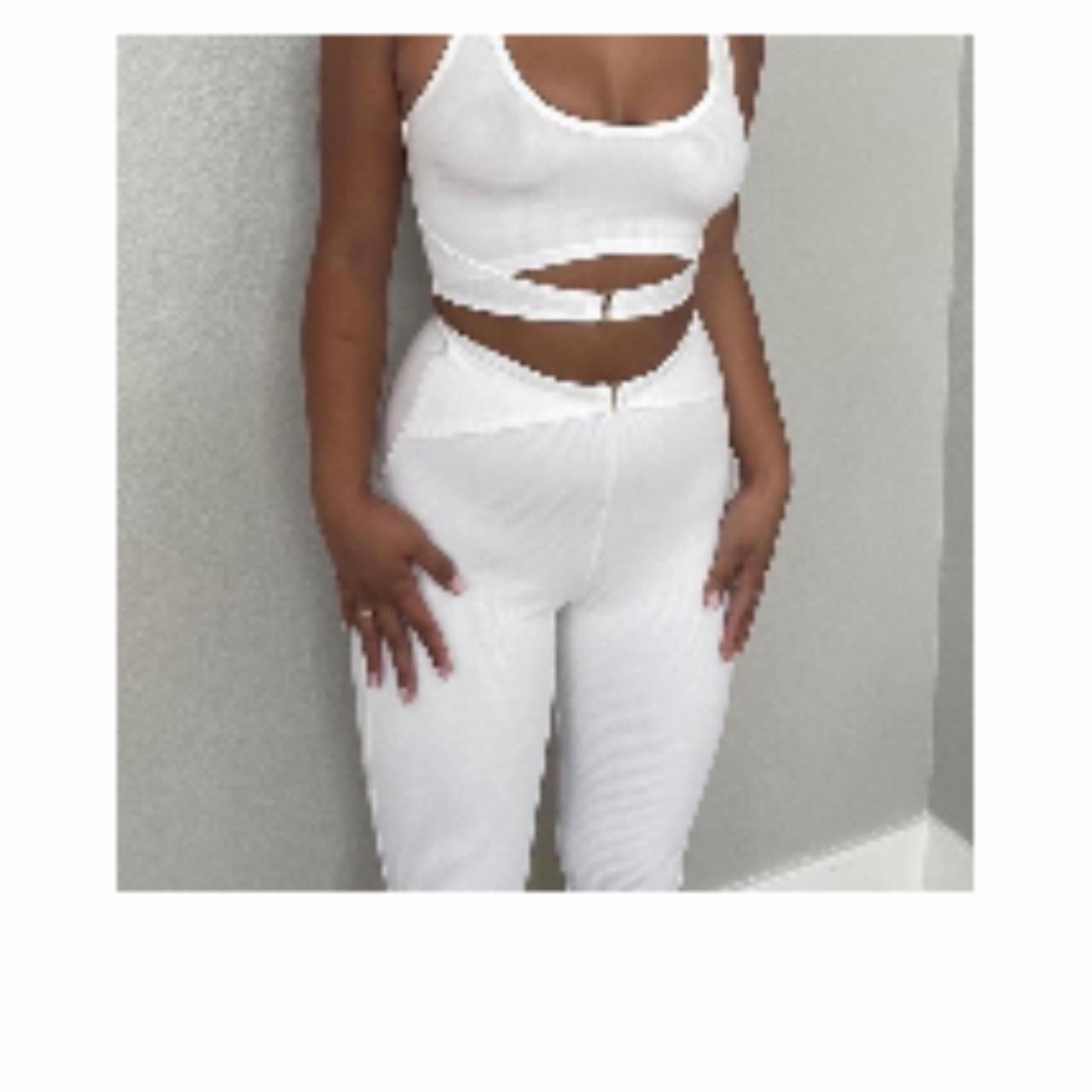 Naked Wardrobe White Ribbed Set So Cute And Comfy Depop