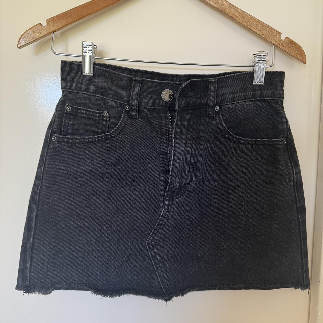 Black denim skirt glassons best sale