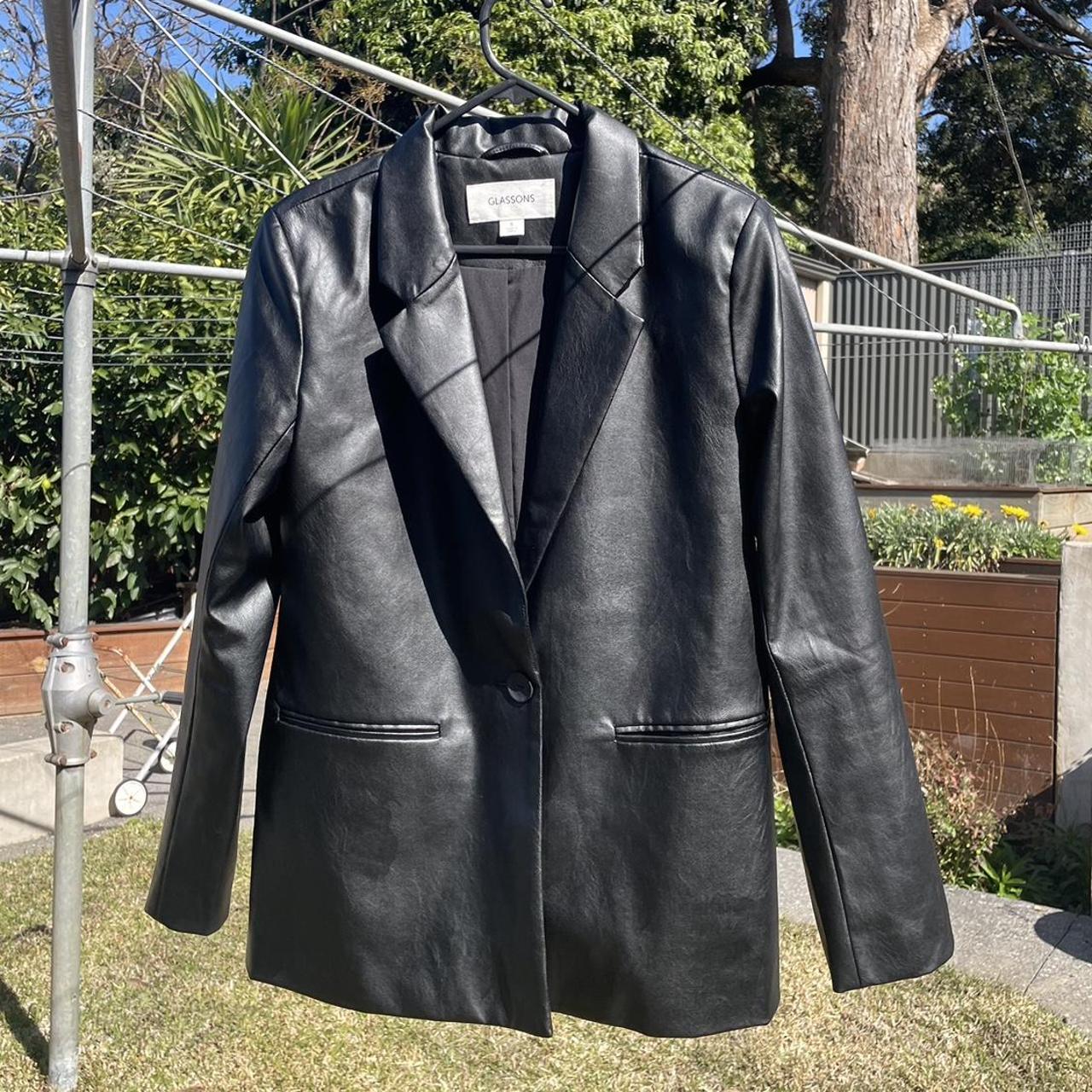 Glassons faux leather blazer warn two times Depop