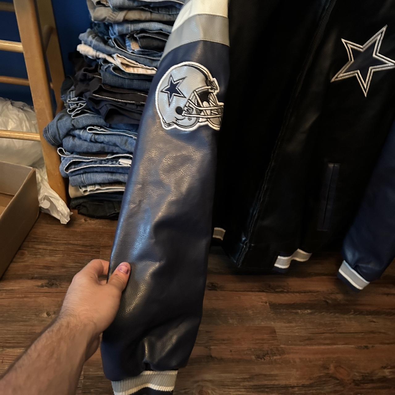 Dallas cowboys leather jacket Size XL in mens - Depop