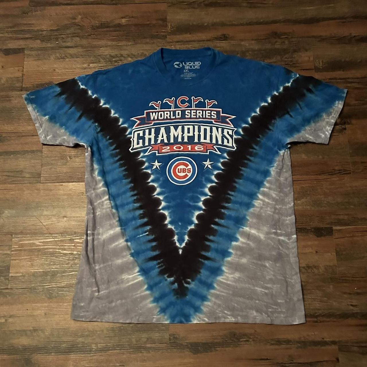 Size XXL Liquid Blue Chicago Cubs 2016 World Series... - Depop