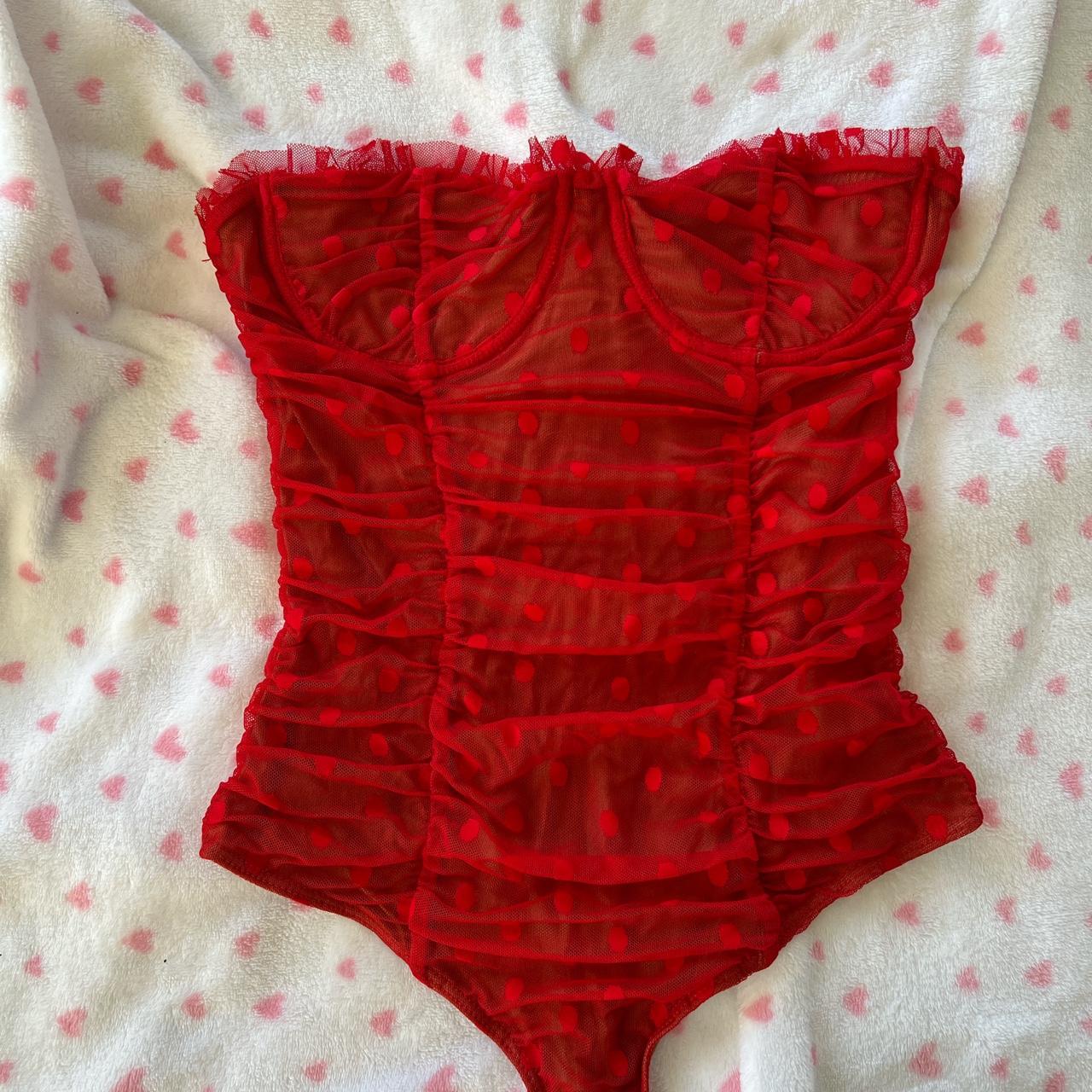 MAJORELLE Wyn Bodysuit in Red