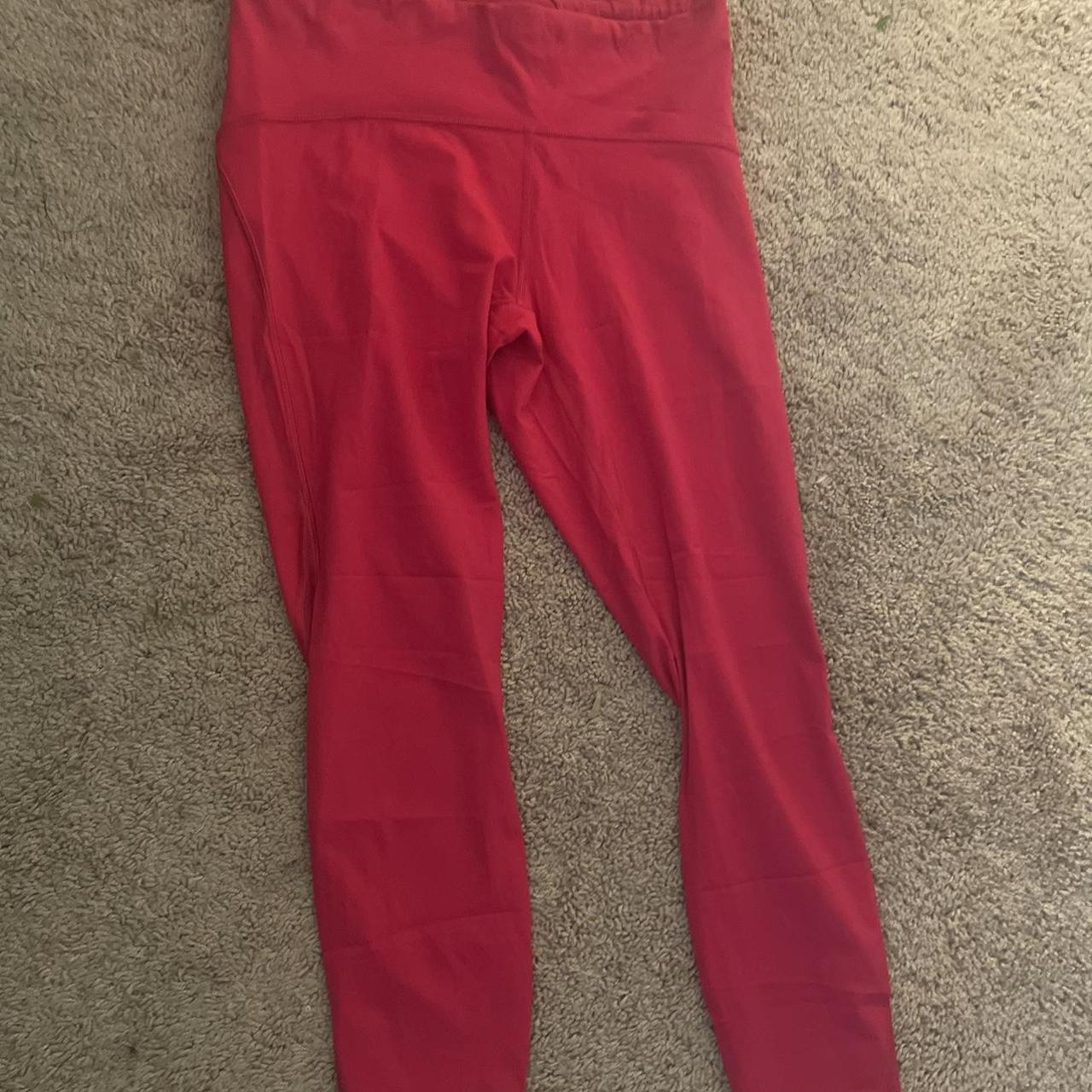 Lululemon Hot Pink Flow leggings. Stretchy knit Lulu - Depop