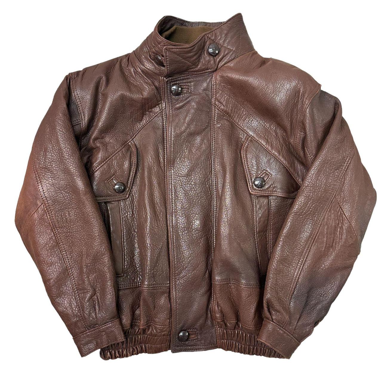 RB Leather Collection Jacket Brown Heavy Real... - Depop