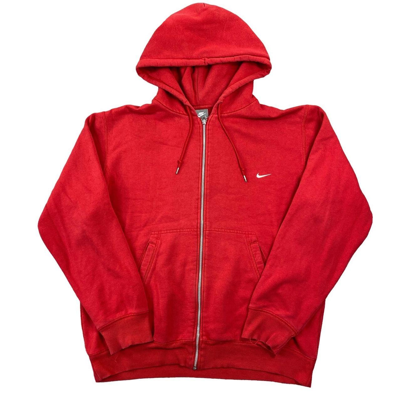 Nike Red Hoodie Regular Full Zip Sweatshirt Mens... - Depop