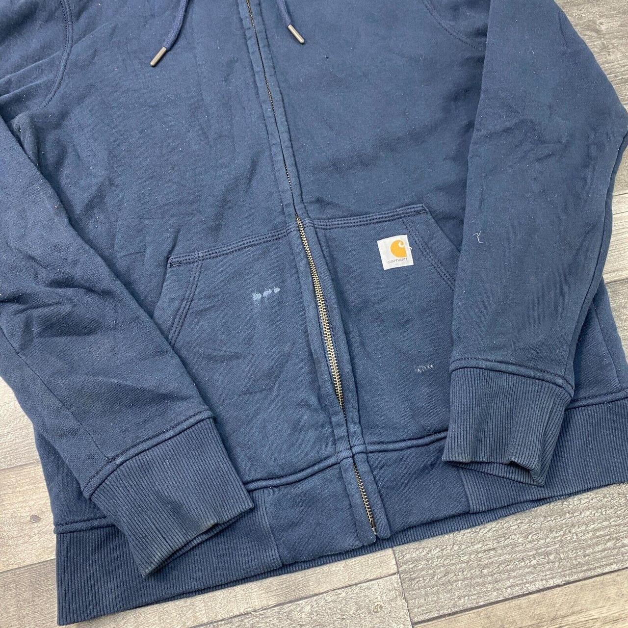 Carhartt Blue Hoodie 102788 412 Regular Full Zip... - Depop