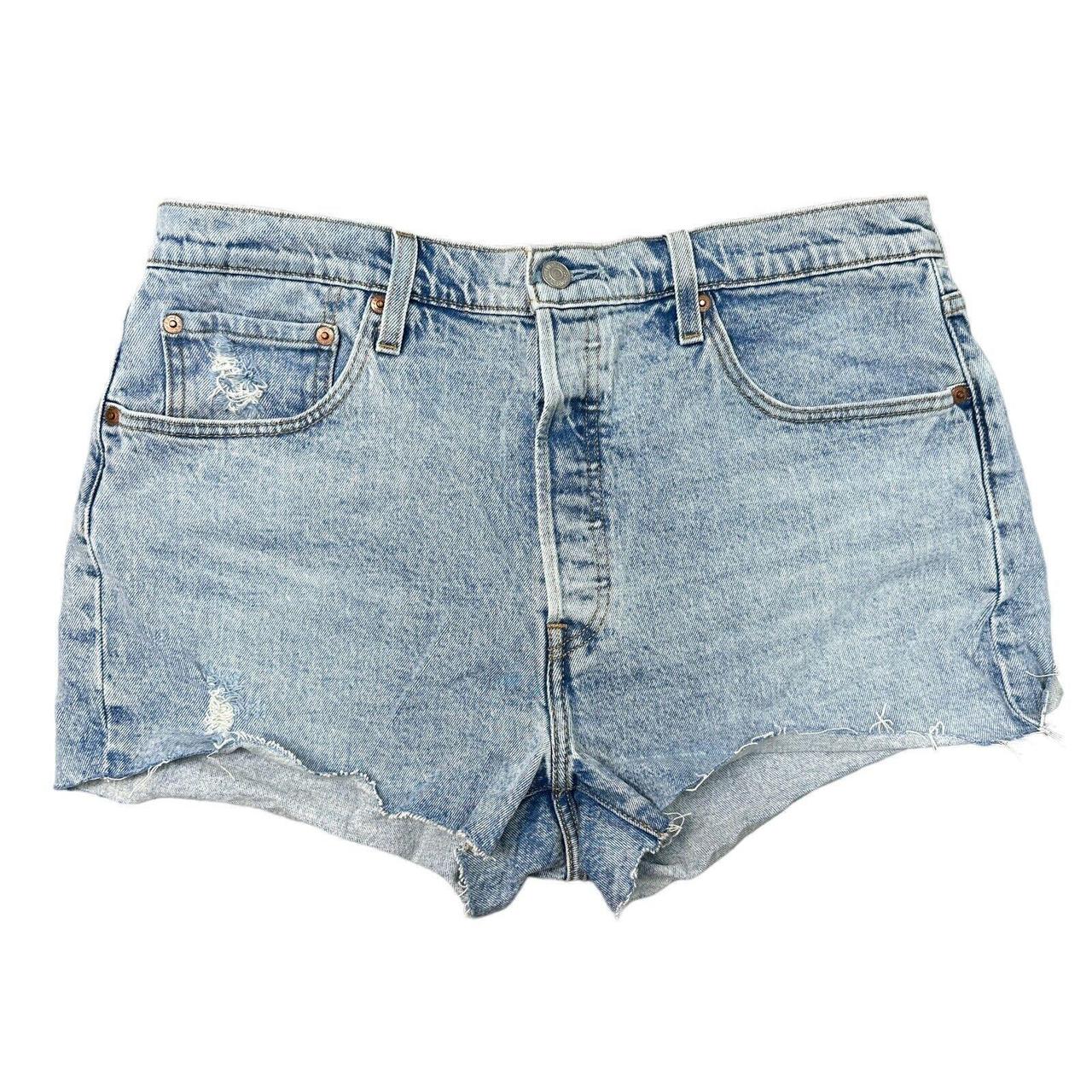 Levis 501 Denim Shorts USA 90s Vintage Summer Blue... - Depop