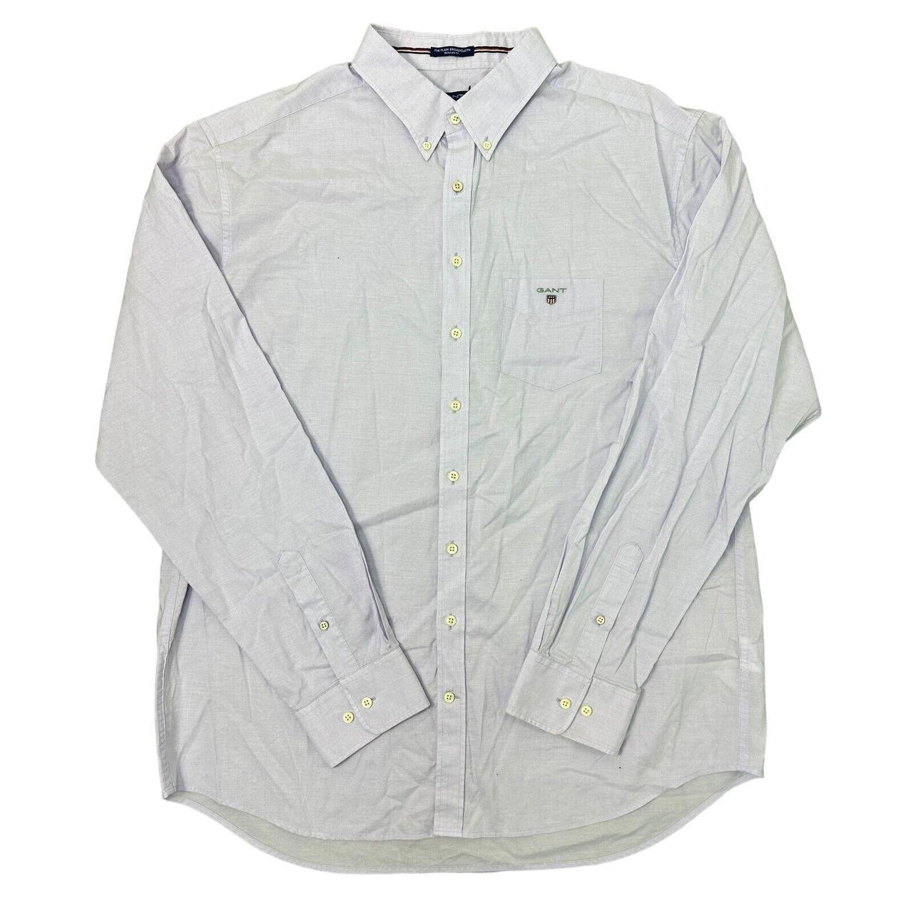 Gant Shirt Regular Fit The Plain Broadcloth Purple... - Depop