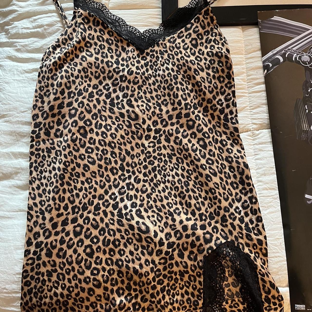 Cheetah Print Slip Dress - Depop