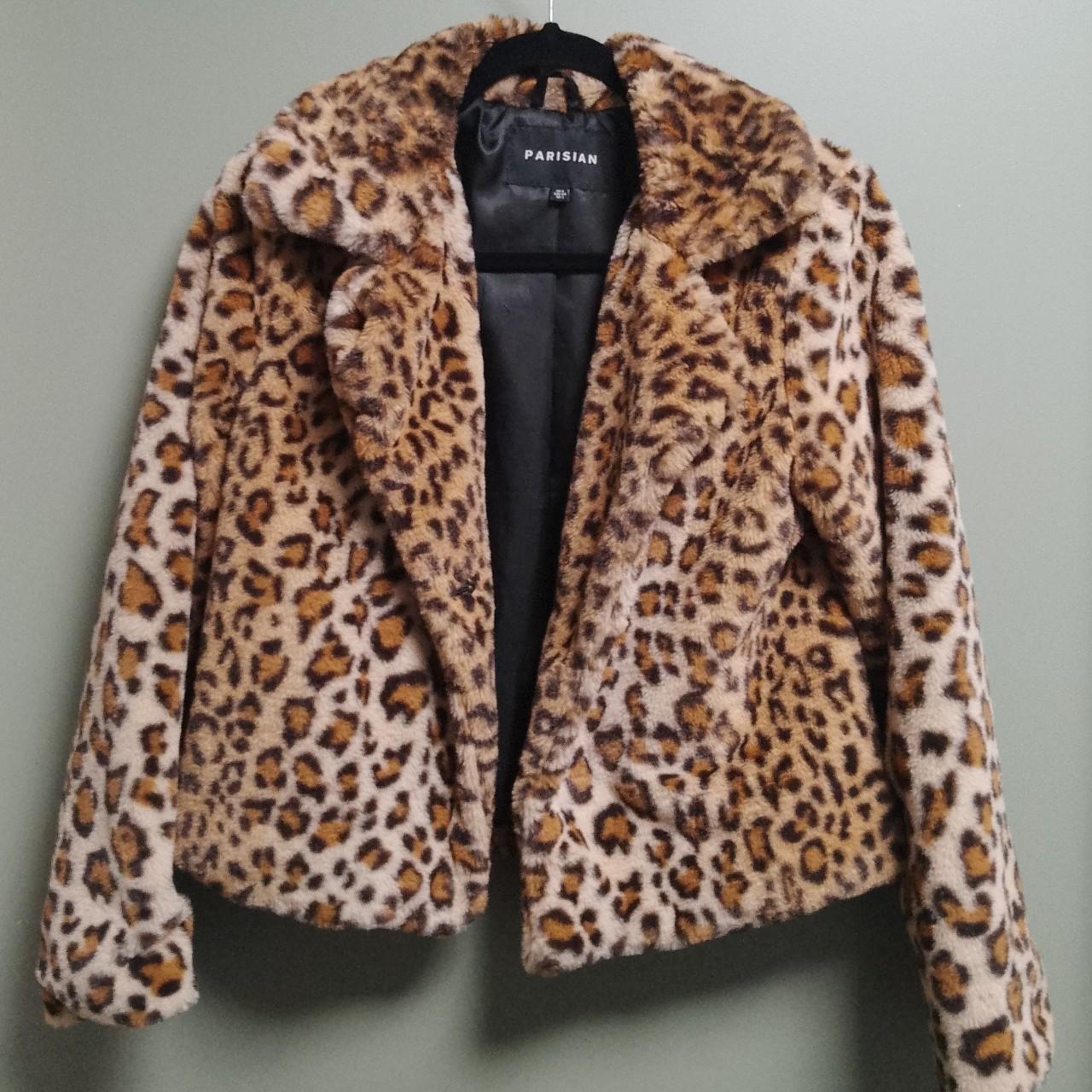 Parisian Leopard Print Animal Print Fluffy Jacket... - Depop