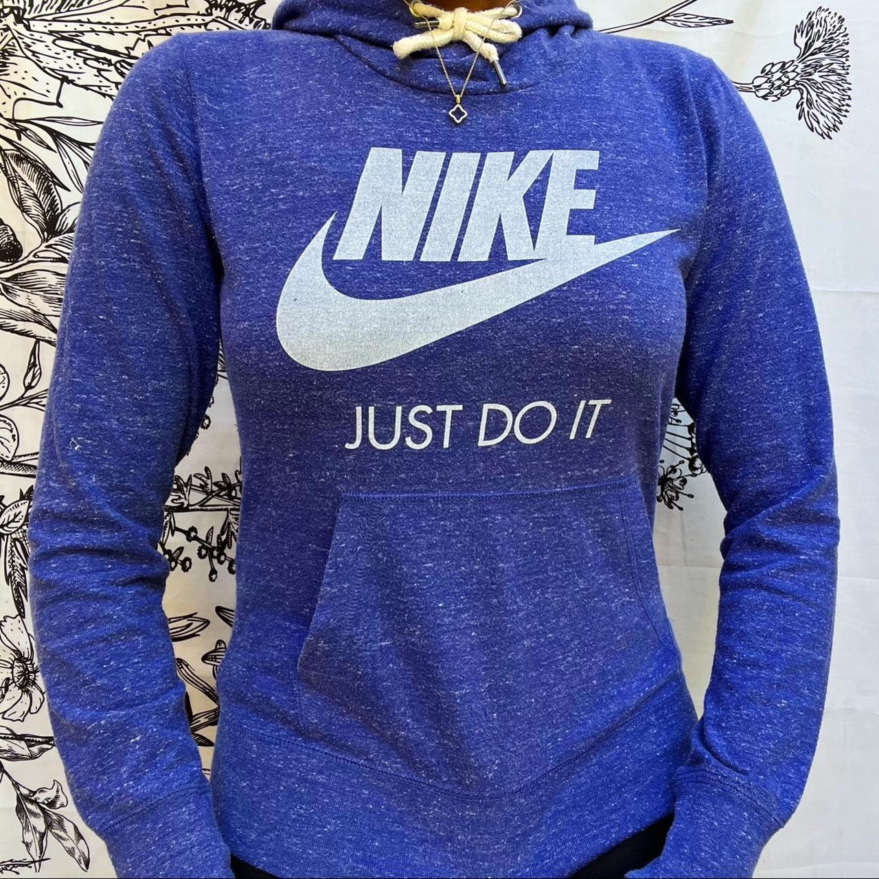 Nike just do it blue online hoodie