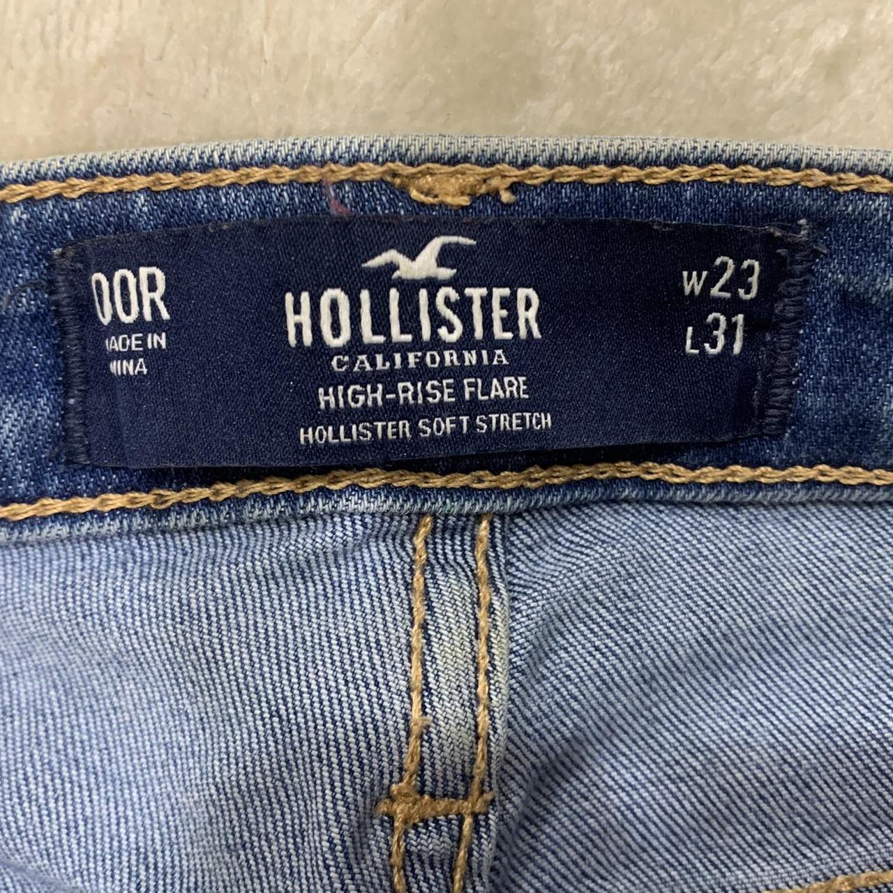 hollister high-rise flare jeans size 00R W23, L31... - Depop