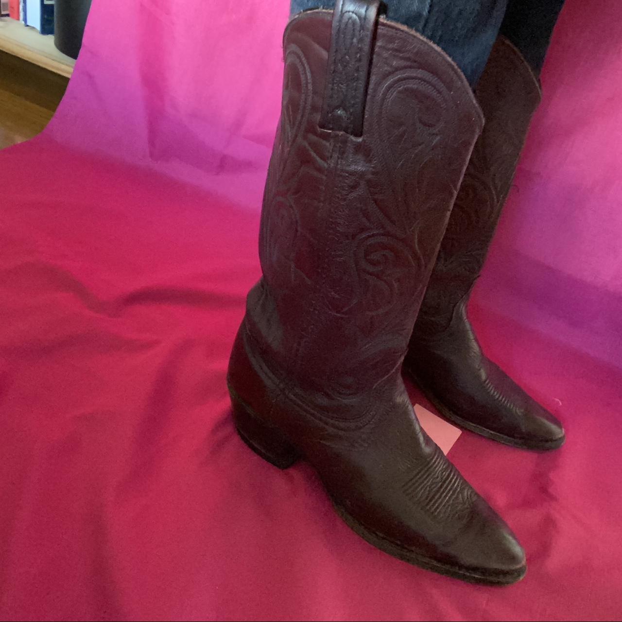 Dan Post Women's Burgundy Boots Depop