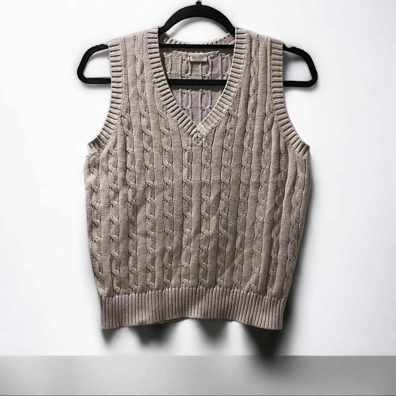 Brandy Melville grey v-neck sweater. Size small. - Depop