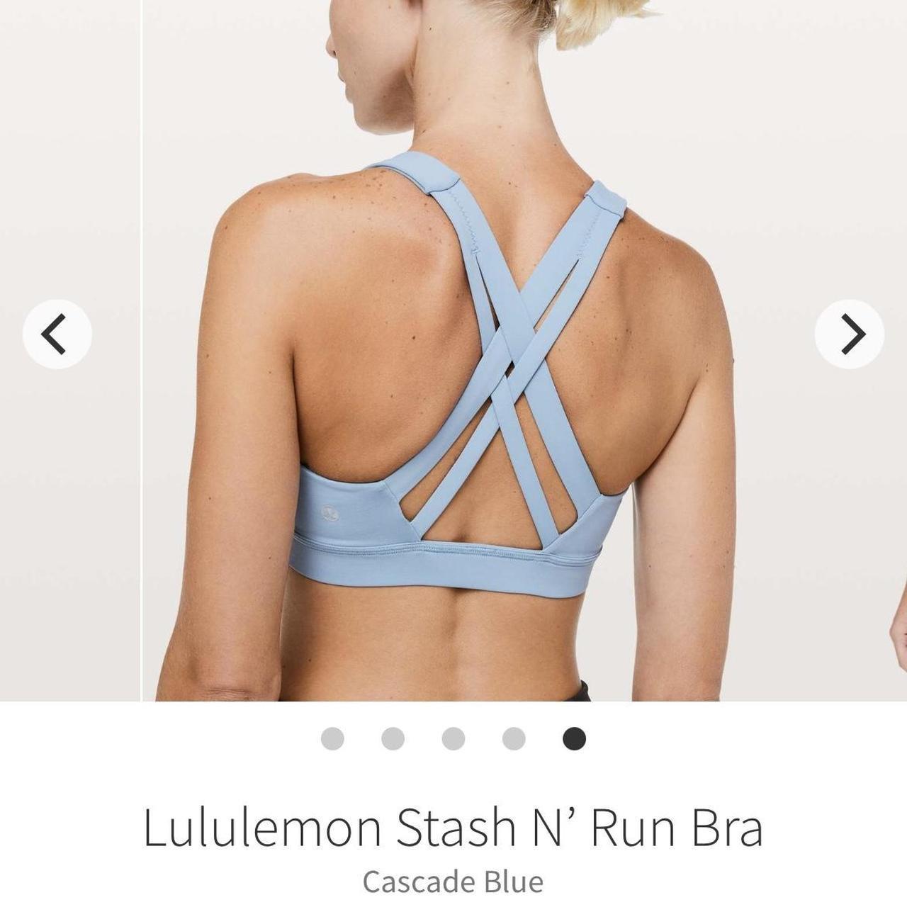 Lululemon Stash N Run Bra Cascade Blue Size 2 No. Depop