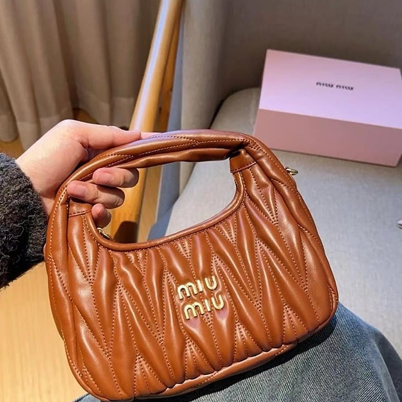 MIU MIU bag miumiu new straw underarm bag Size 25 | Depop