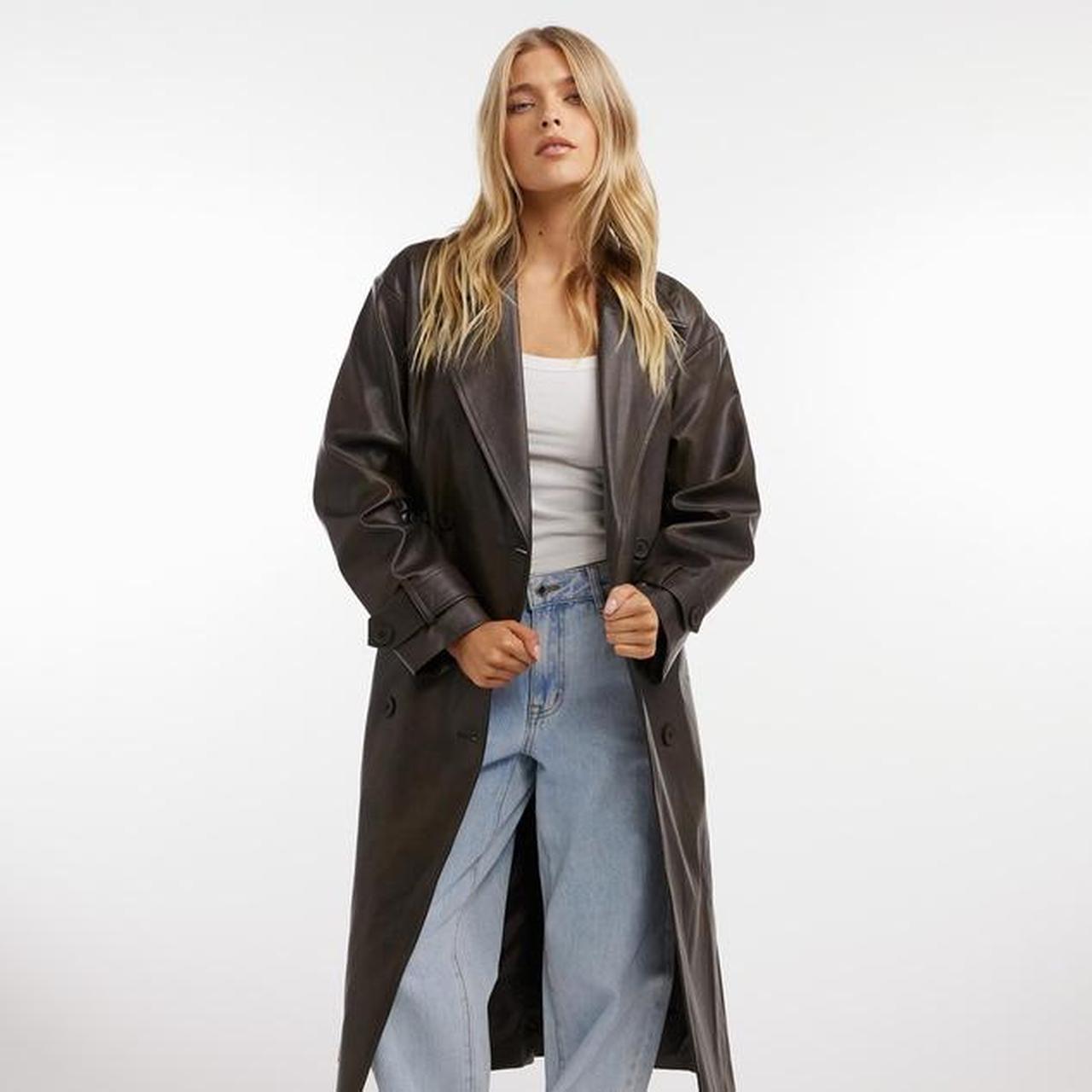 Chocolate/charcoal oversized trench coat Depop