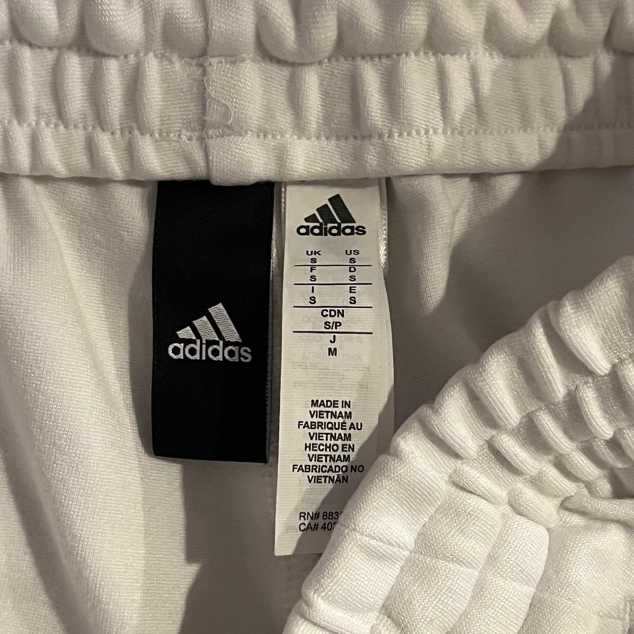 Adidas white track pants Size small Great... - Depop