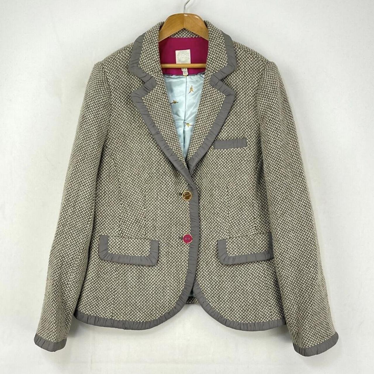 Joules grey tweed jacket hotsell