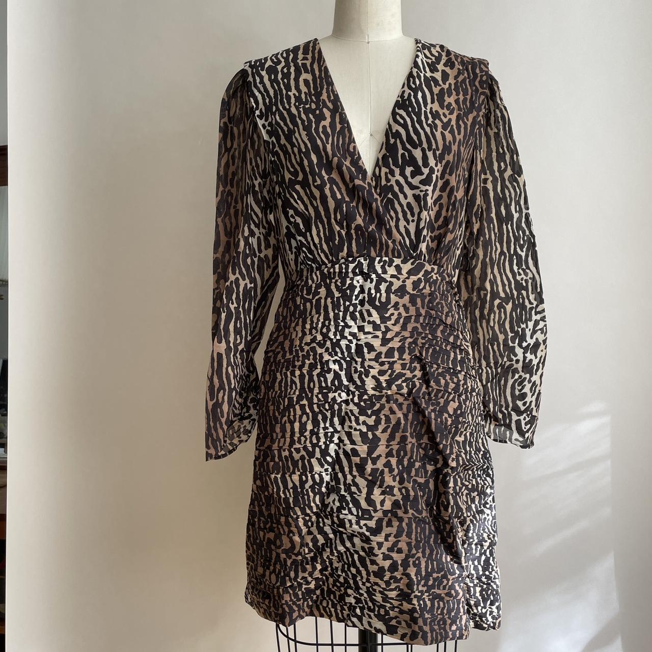 Rixo London leopard print v neck party dress side... - Depop