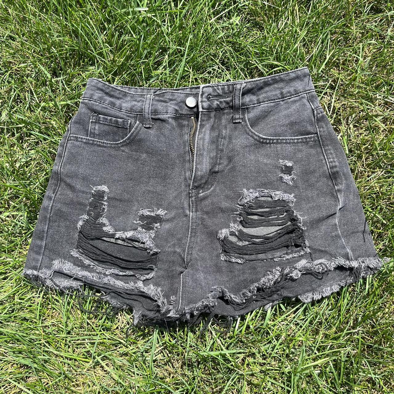 Distressed high deals waisted black shorts