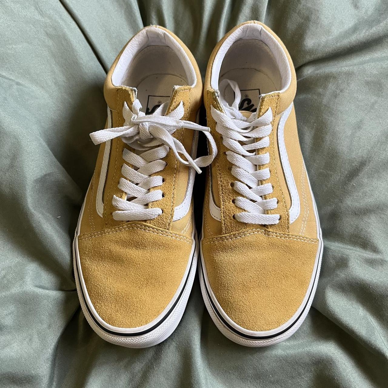 Lightly worn Mustard Yellow Old Skool Vans Skate... - Depop