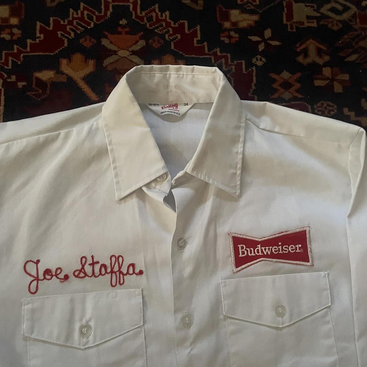 Vintage Budweiser Chainstitched Work Shirt Made in | Depop