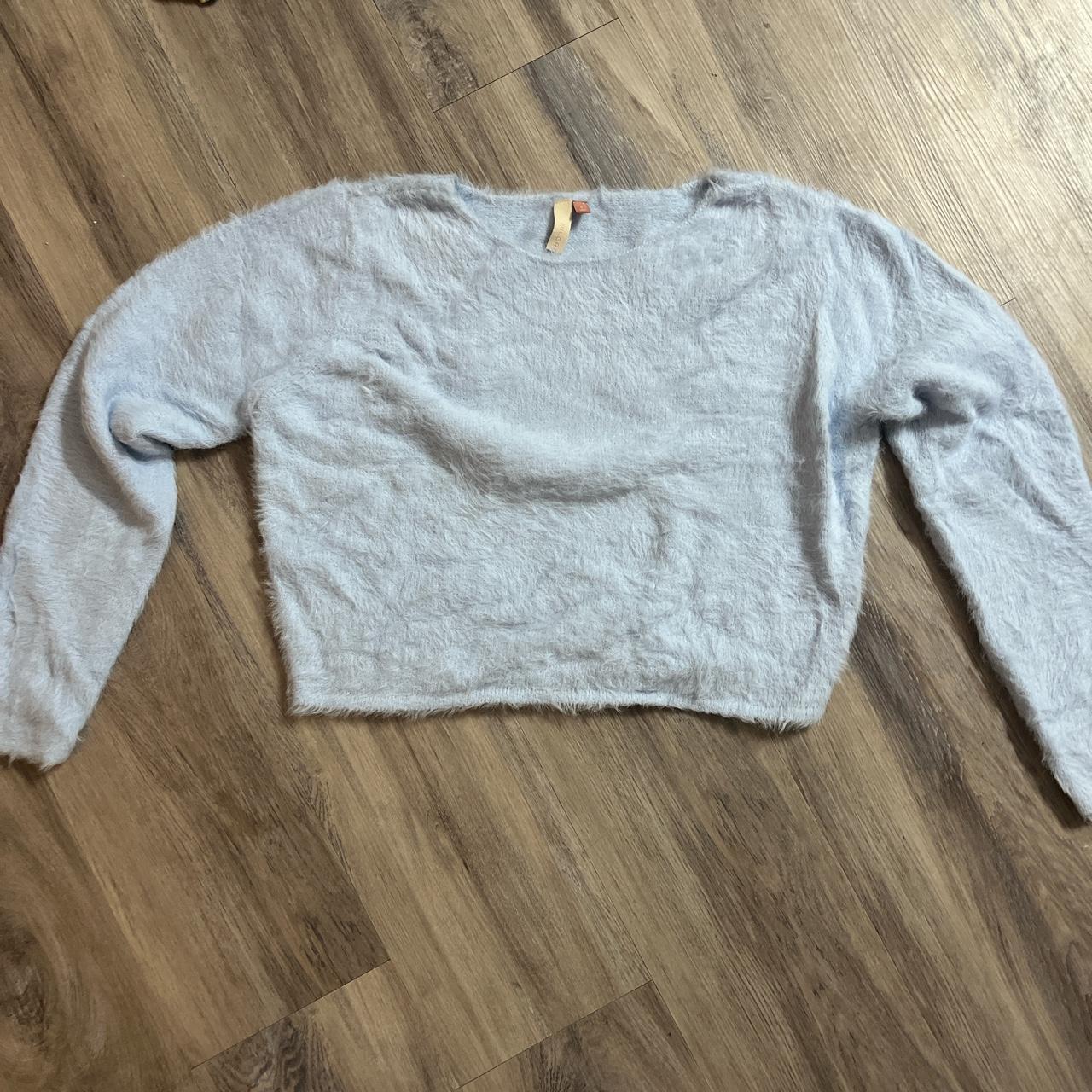 Anthropologie Baby Blue Sweater Size S Cropped - Depop