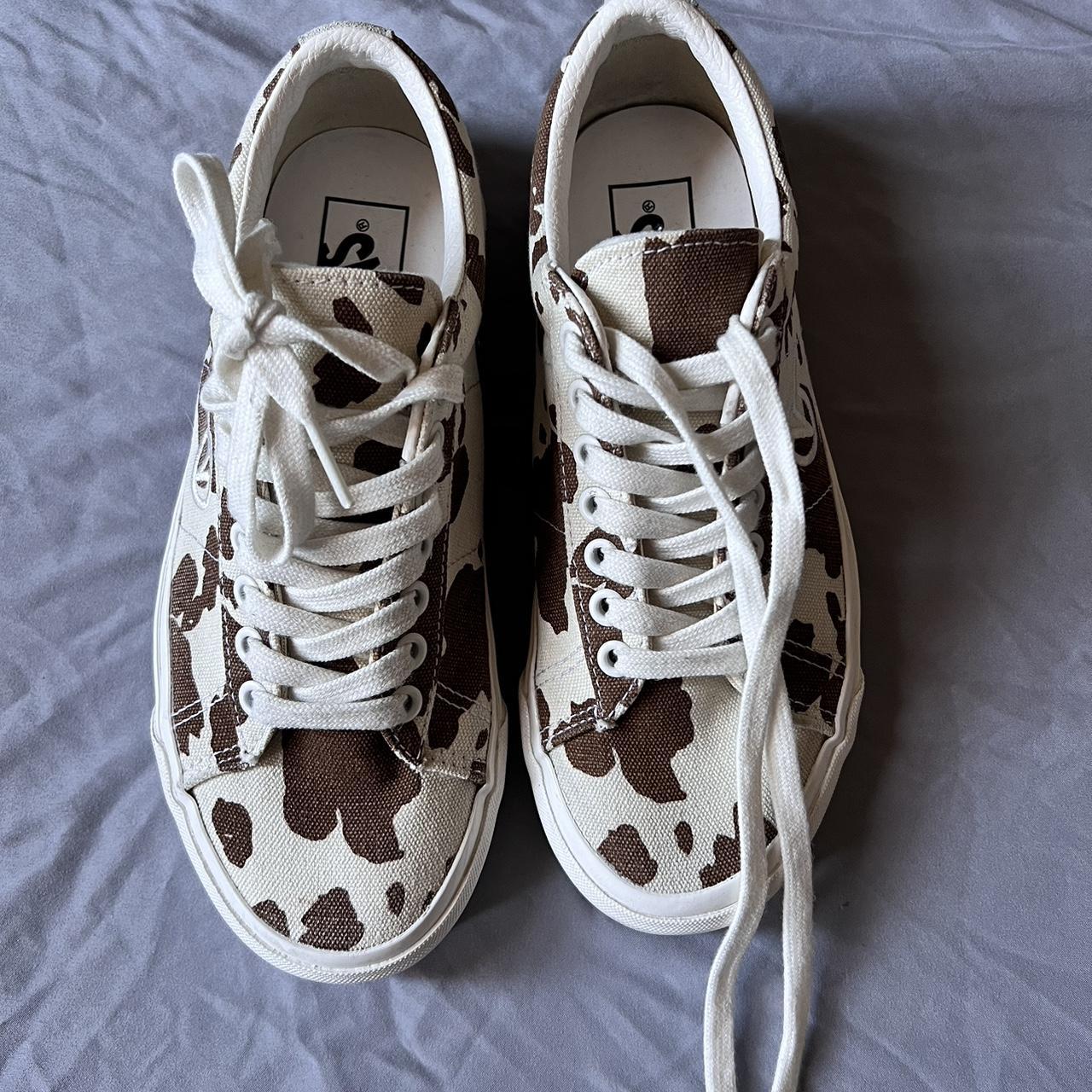 Cow print vans store shoes