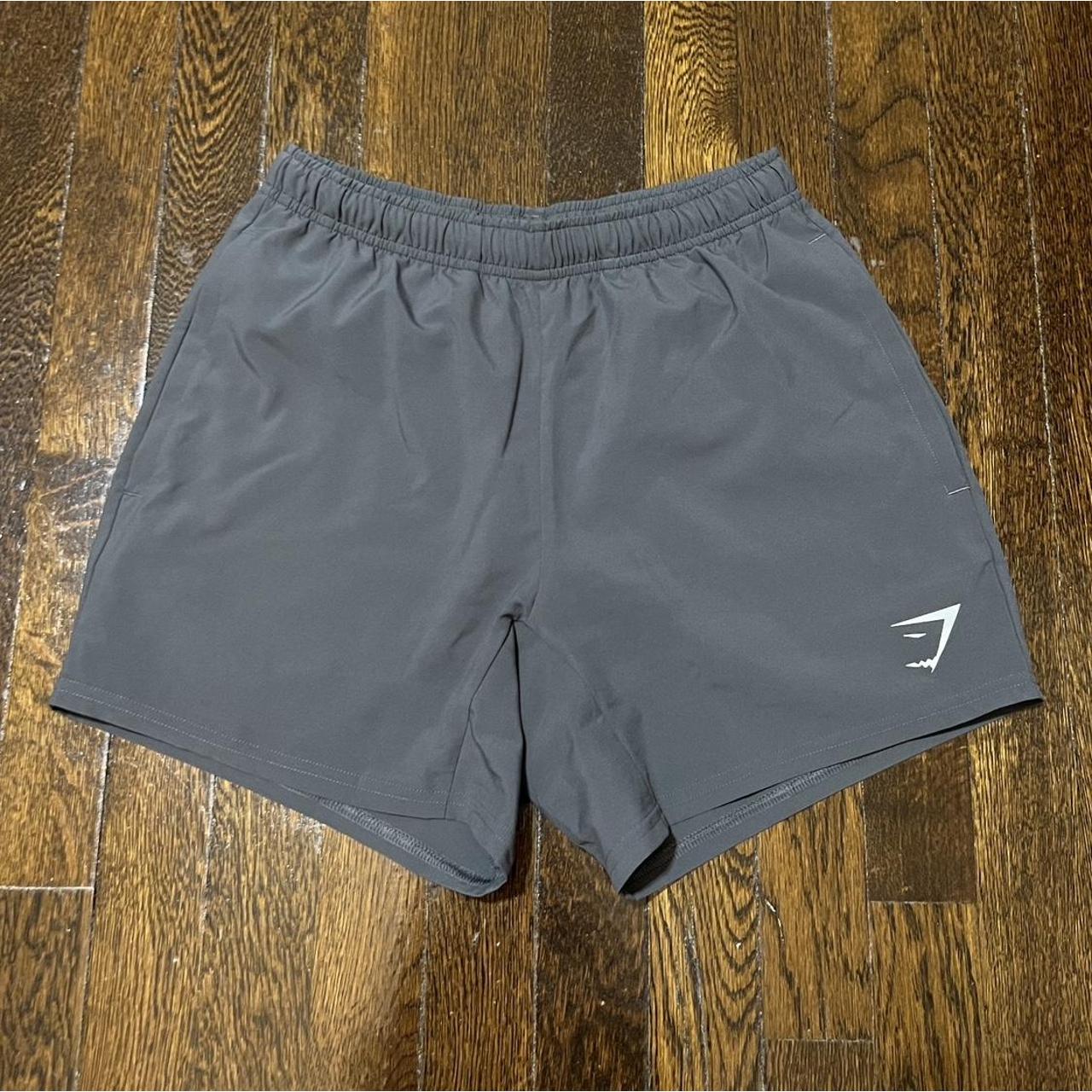 Gymshark Men's White and Grey Shorts Depop