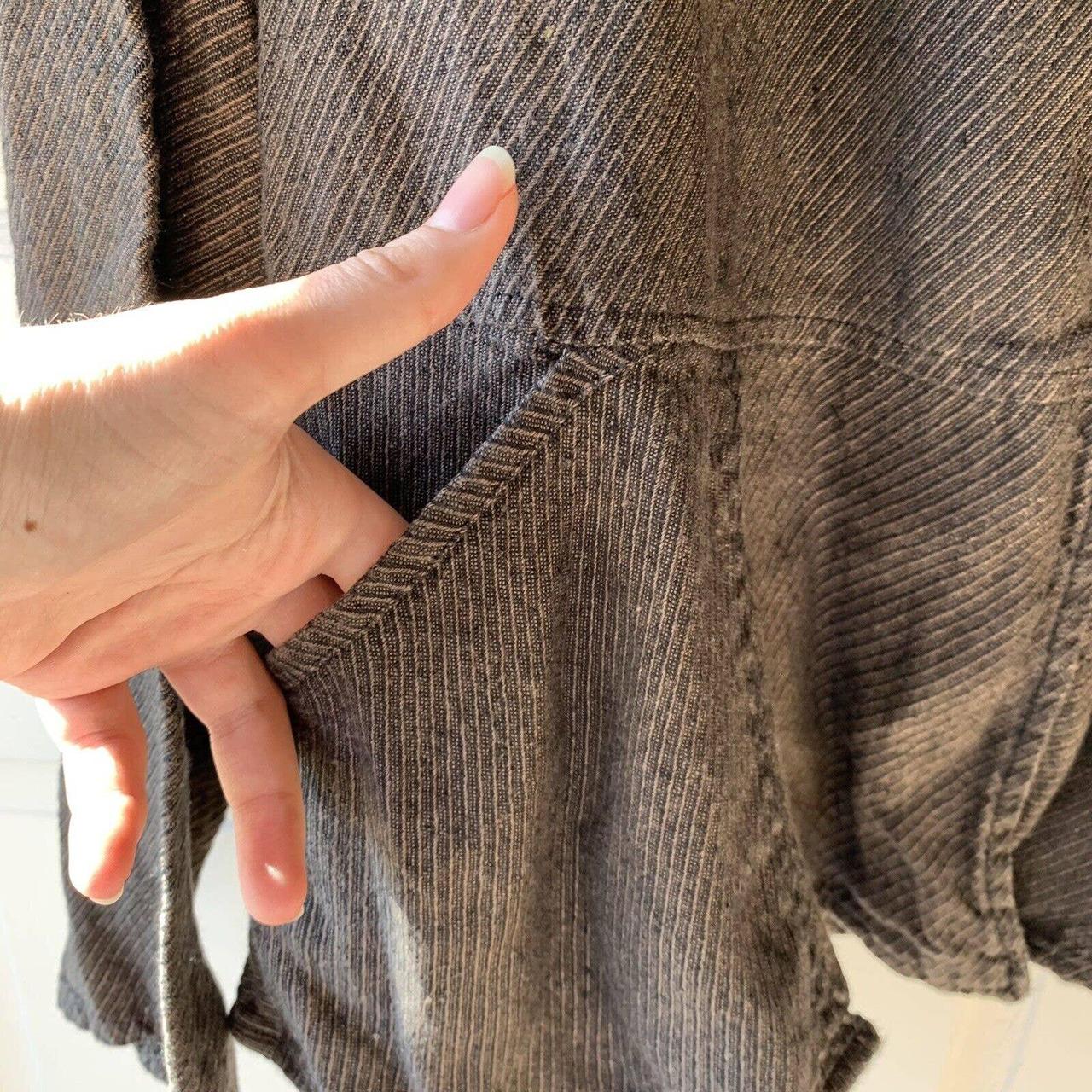 Vintage FLAX by Jeanne Engelhart Linen Jacket Small Long Denim Duster Chore  Coat