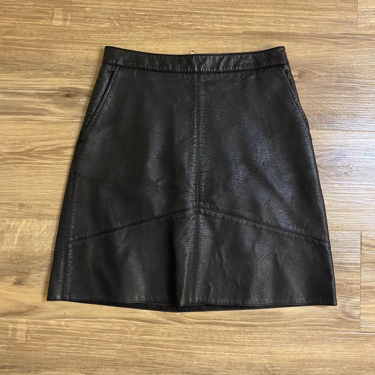 Black Zara Faux Leather Skirt Tagged an XS, but... - Depop