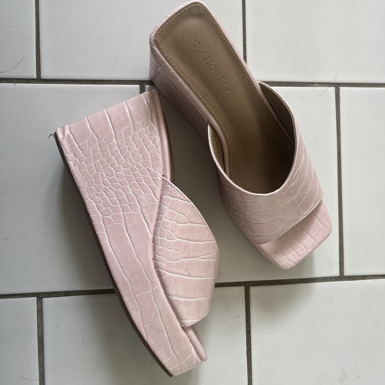 Glassons pink wedged heels size 7 Depop