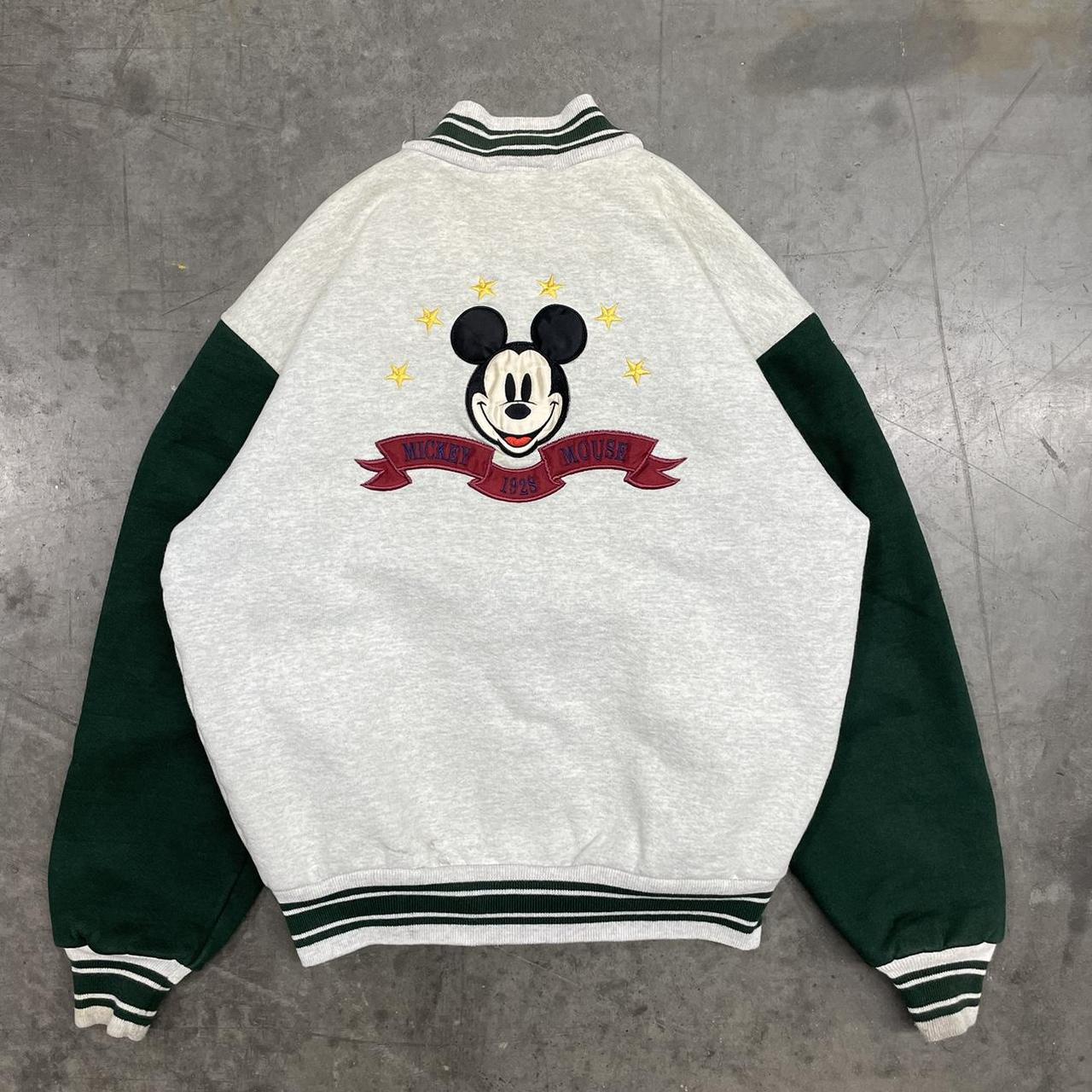 Vintage Disney Mickey & Co. Letterman Green Grey Varsity Large Jacket Streetwear shops