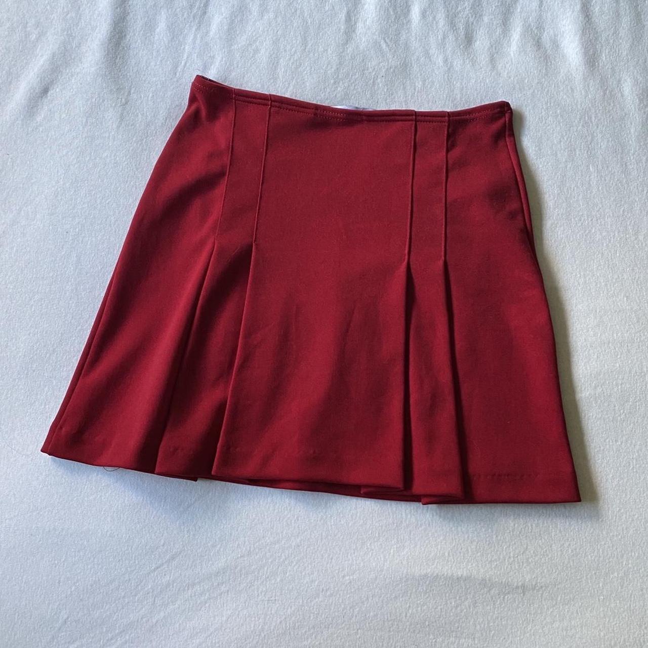 vintage cherry red pleated mini skirt wardrobe -... - Depop