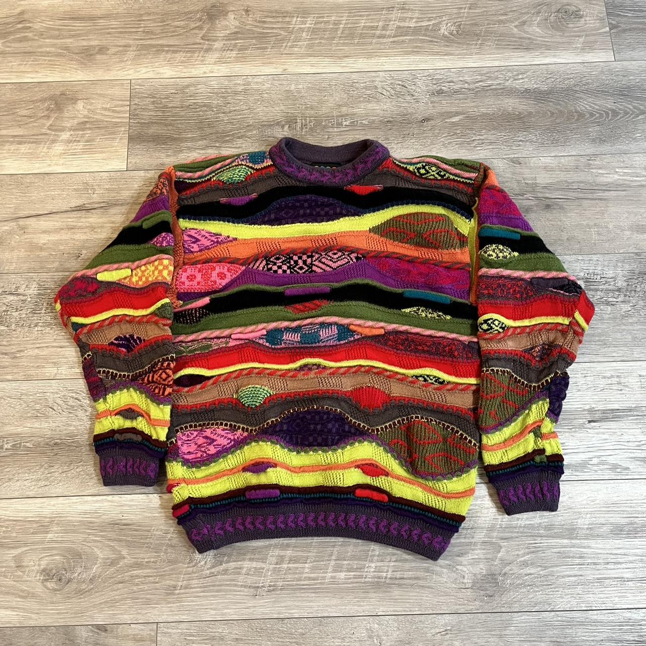 COOGI Australia size L 3D texture vibrant multicolor... - Depop