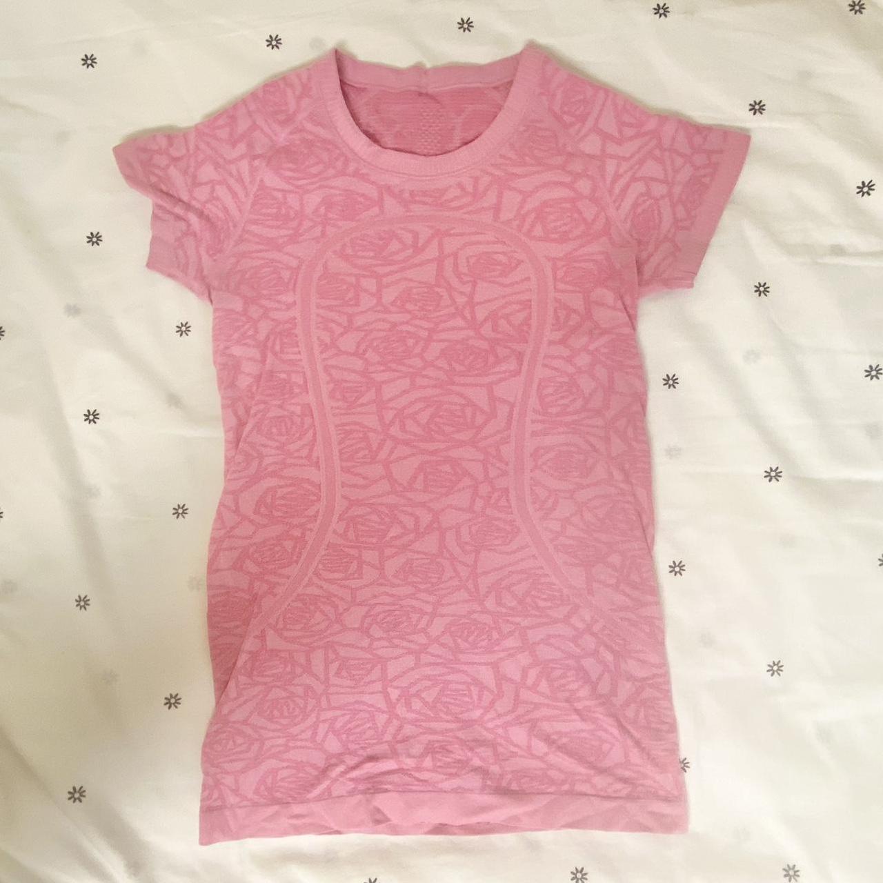 Lululemon pink top - rare rose pattern vintage... - Depop