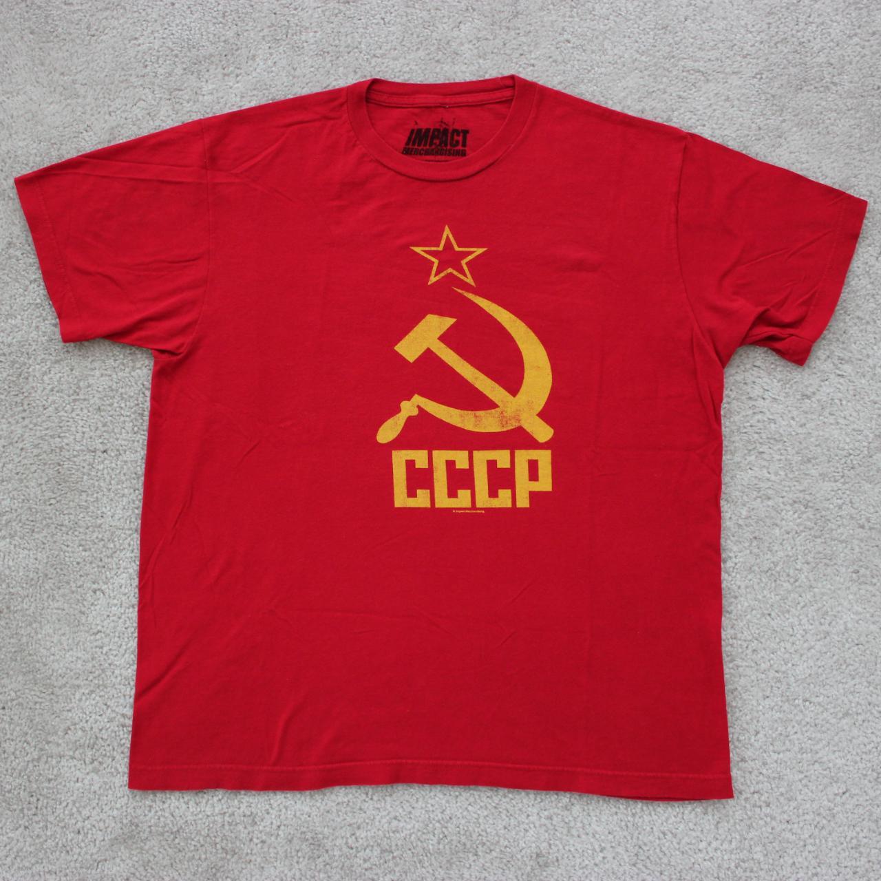 Men s CCCP Soviet Union vintage style red t shirt in Depop