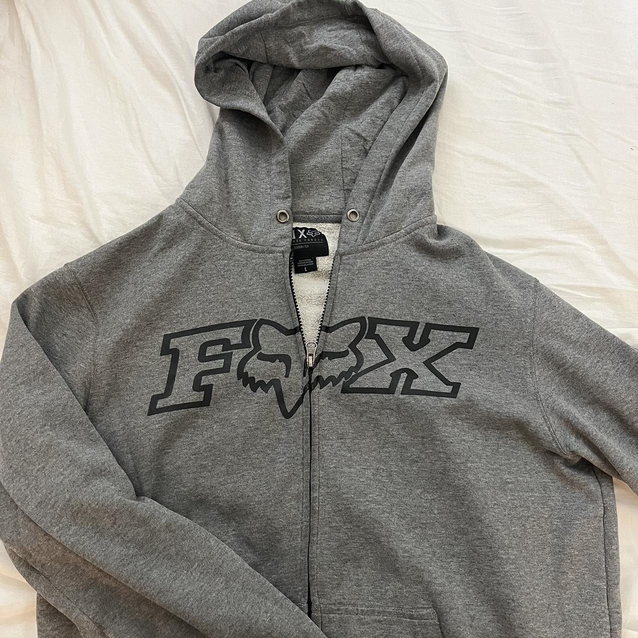 fox racing zip up hoodie size large men s The Depop