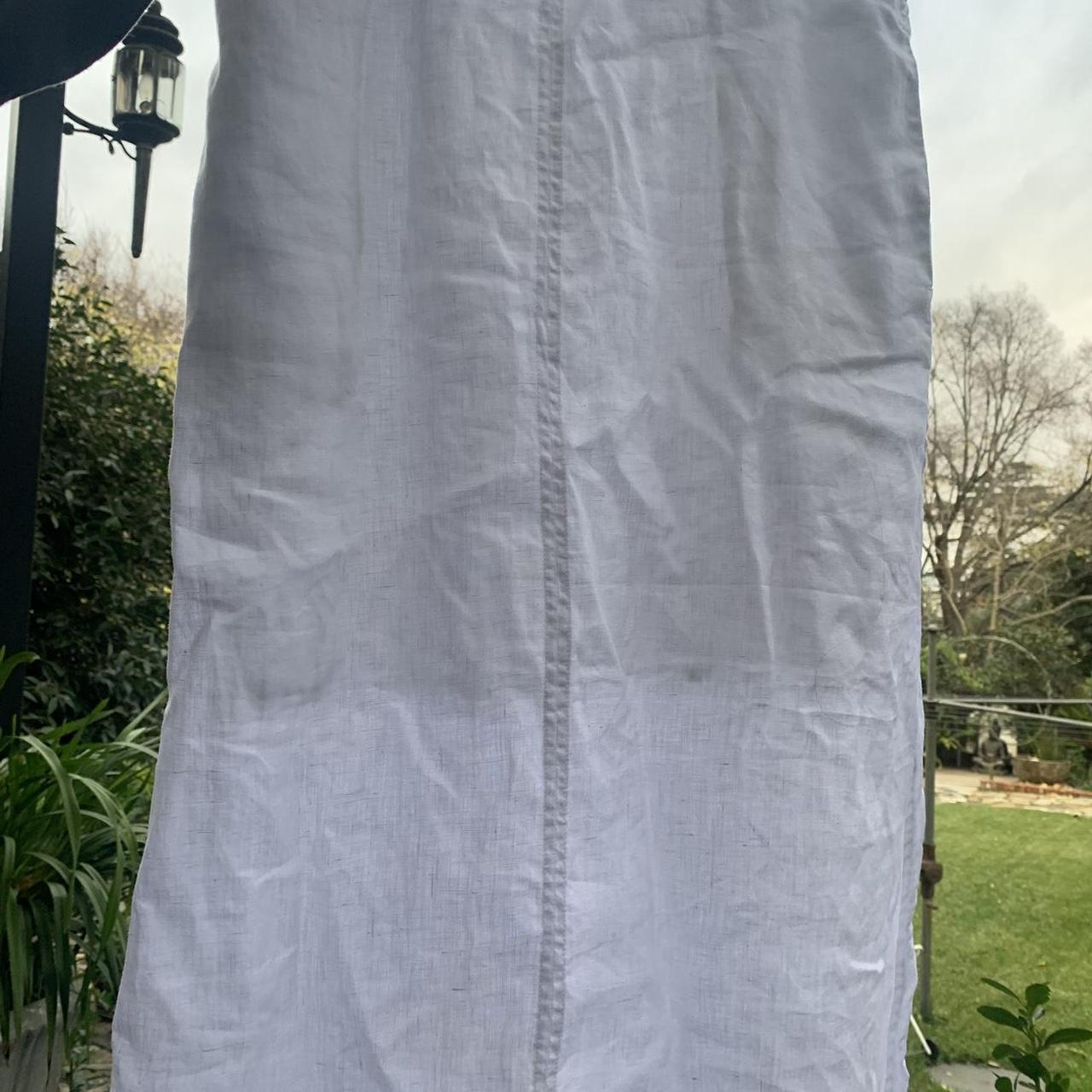 Maxi length white linen skirt. Perfect summer... - Depop