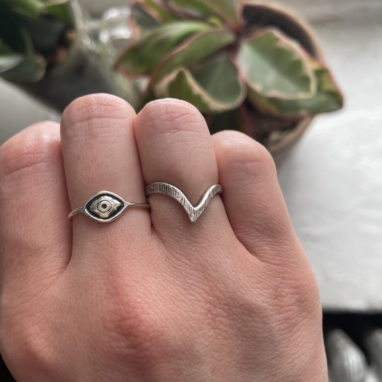 Women's Ring - Silver – Simple Silver V Ring - si… - image 2