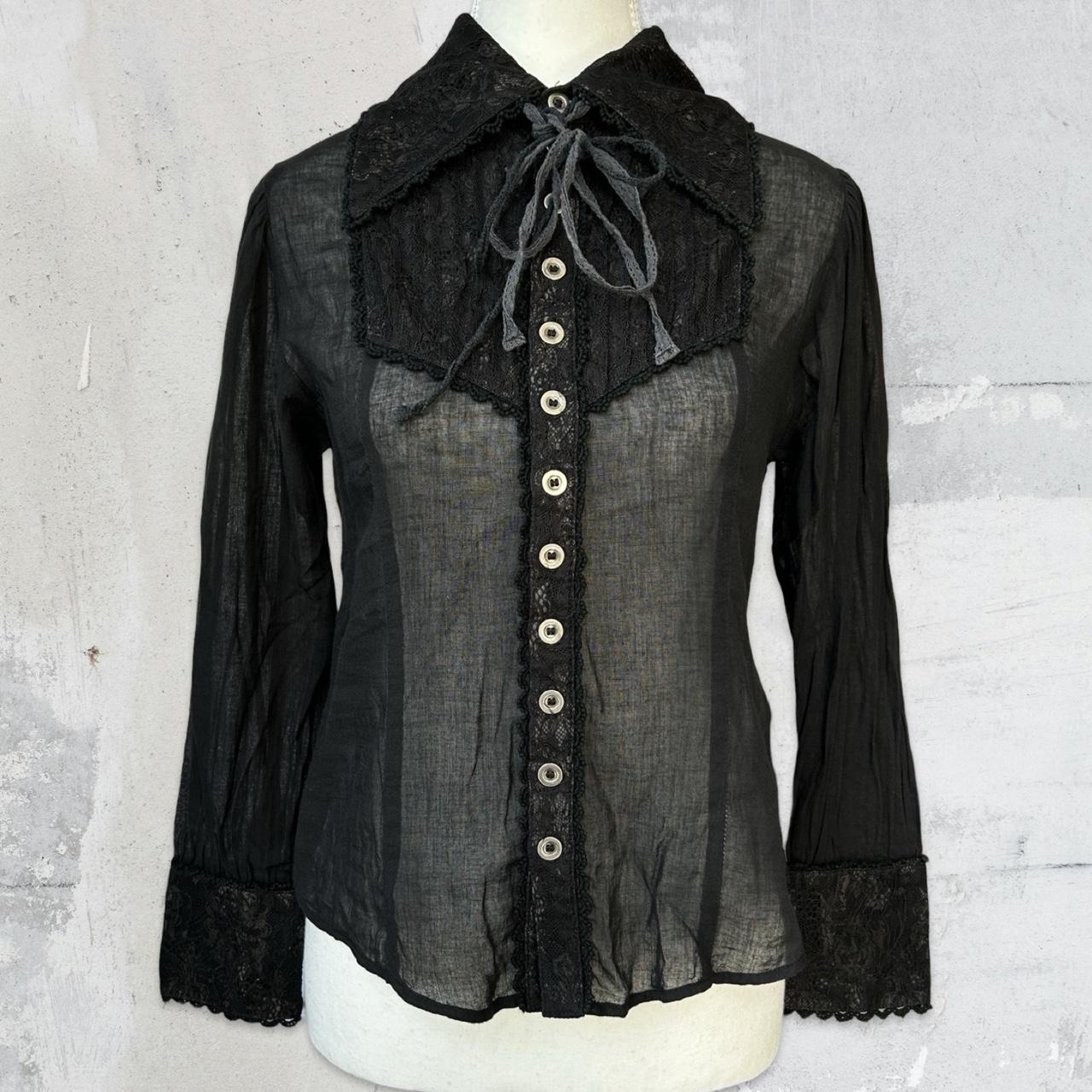 RARE Vintage Visual Kei Jfashion Gothic Sheer Button | Depop