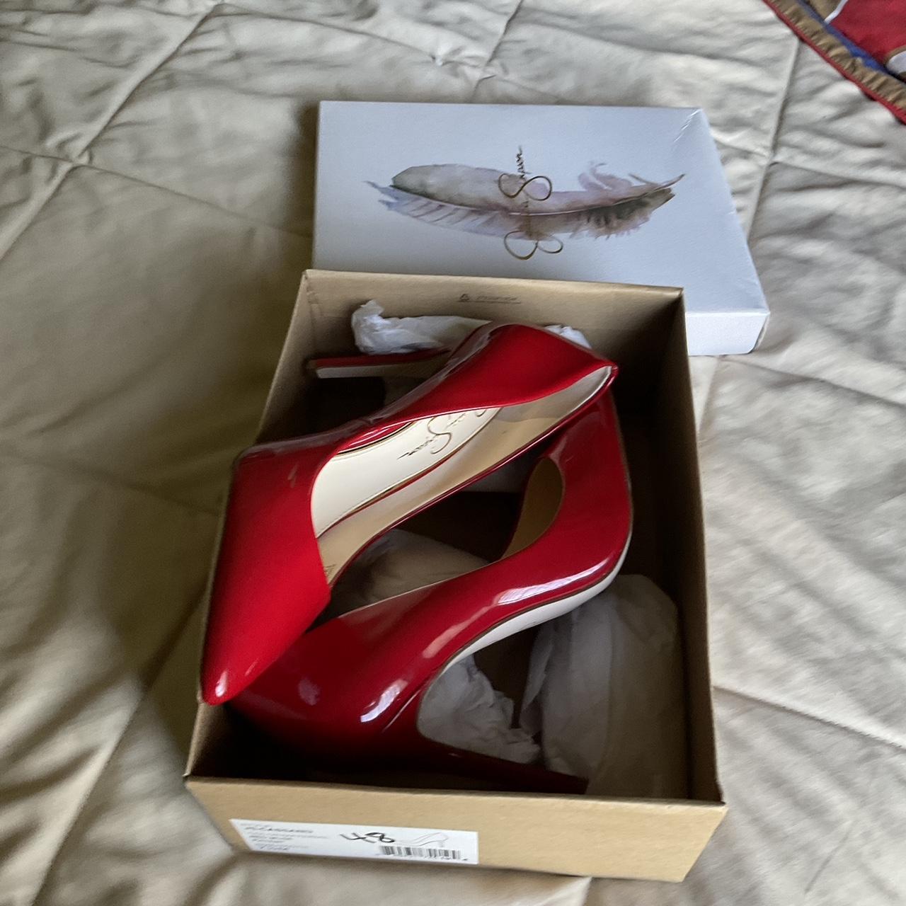 Jessica Simpson Red Stilettos in size 7 1/2 Pretty... - Depop